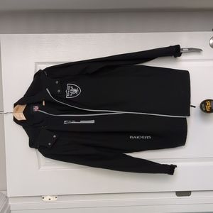 NFL Men's Large Raiders performance jacket, black, NWT